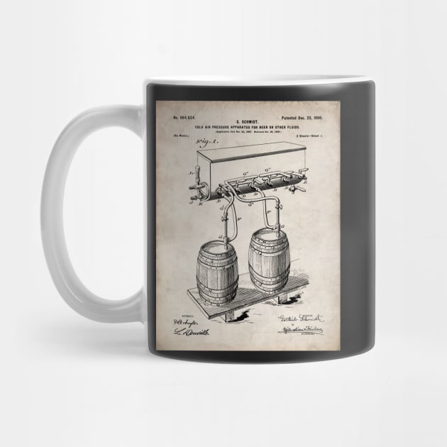 Beer Keg Patent - Home Brewer Craft Beer Art - Antique by patentpress